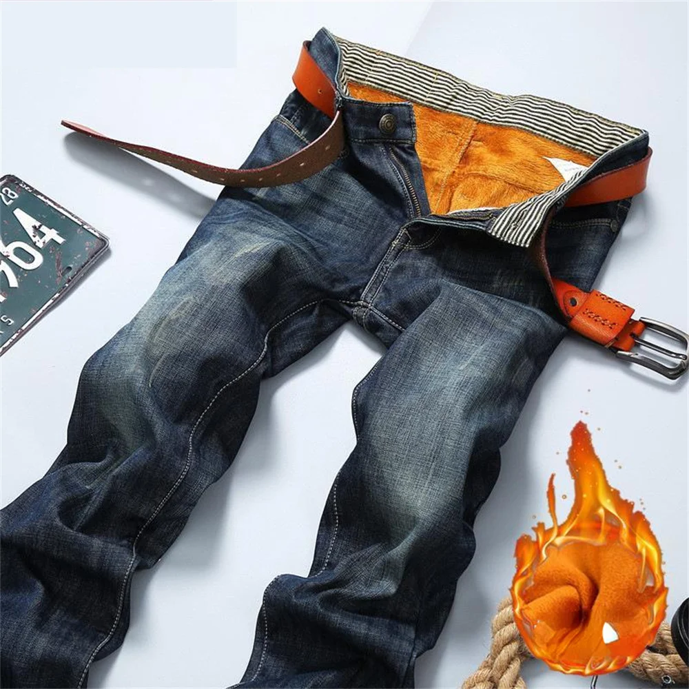 2022 Winter New Men's Warm Jeans Business Fashion Classic Style Black Blue Denim Straight Fleece Thick Pants Male Brand Trousers
2022 Winter New Men's Warm Jeans Business Fashion Classic Style Black Blue Denim Straight Fleece Thick Pants Male Brand Trousers