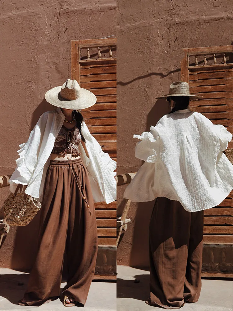 TIYIHAILEY Spring Summer Blouse Tops For Women Long Ruffles Sleeve Tees Thin Loose Shirt Turn Down Collar White Red 2026 New
TIYIHAILEY Spring Summer Blouse Tops For Women Long Ruffles Sleeve Tees Thin Loose Shirt Turn Down Collar White Red 2026 New
