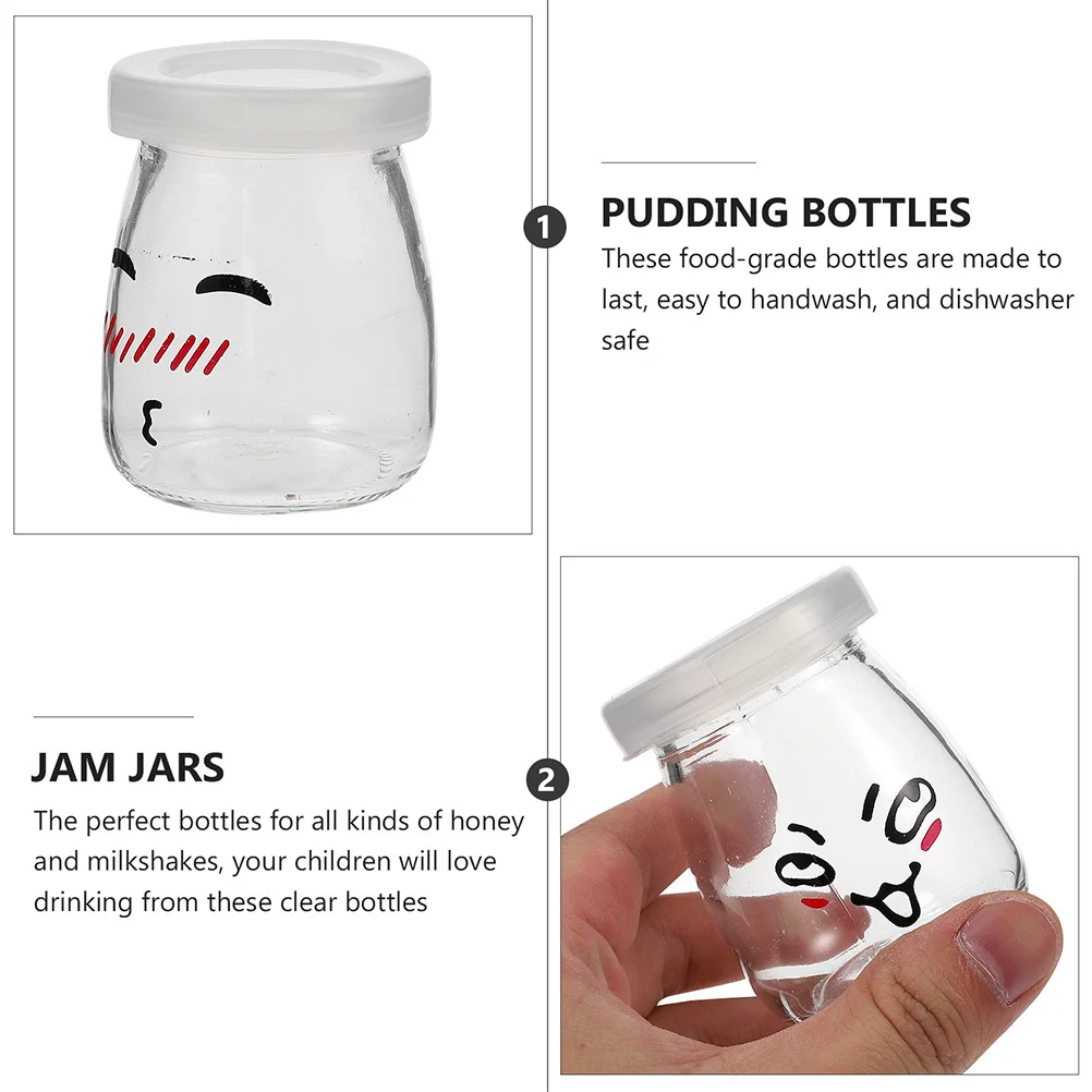 8Pcs Colorful Cartoon Glass Yogurt Bottles Reusable Pudding Jars for Dessert Storage Homemade Jelly Snacks Glass Yogurt Bottles 
8Pcs Colorful Cartoon Glass Yogurt Bottles Reusable Pudding Jars for Dessert Storage Homemade Jelly Snacks Glass Yogurt Bottles