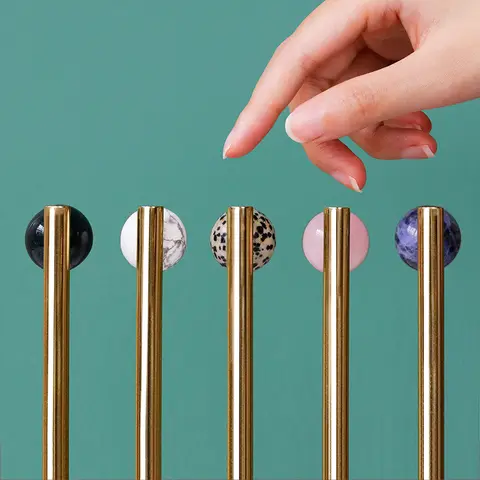 Art handle/Natural marble + Brass Knobs Nordic Handles Drawer Pulls Kitchen Cabinet Knobs and Handles Furniture Hardware
