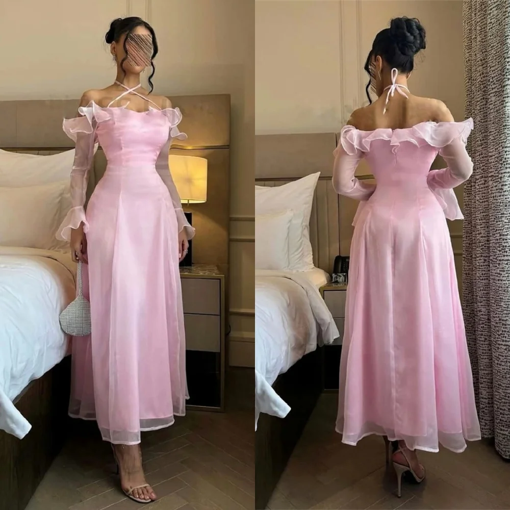Customized Delicate pink Jersey Evening Dress Elegant Strapless Long Sleeves Celebrity Gowns Classic Zipper Back Party Dress
Customized Delicate pink Jersey Evening Dress Elegant Strapless Long Sleeves Celebrity Gowns Classic Zipper Back Party Dress