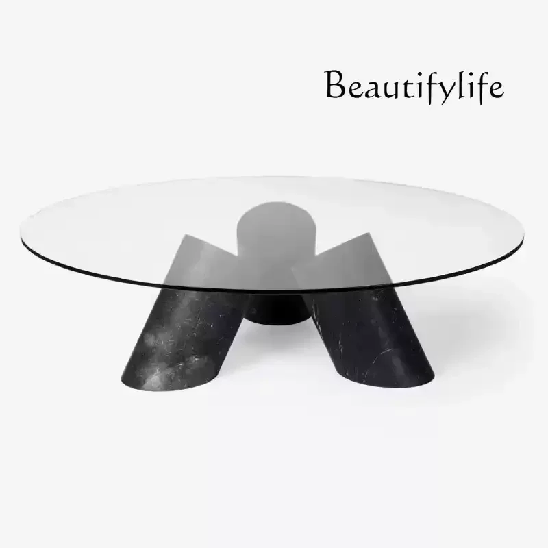 Modern simple tempered glass coffee table personalized creative living room small apartment round glass low table
Modern simple tempered glass coffee table personalized creative living room small apartment round glass low table