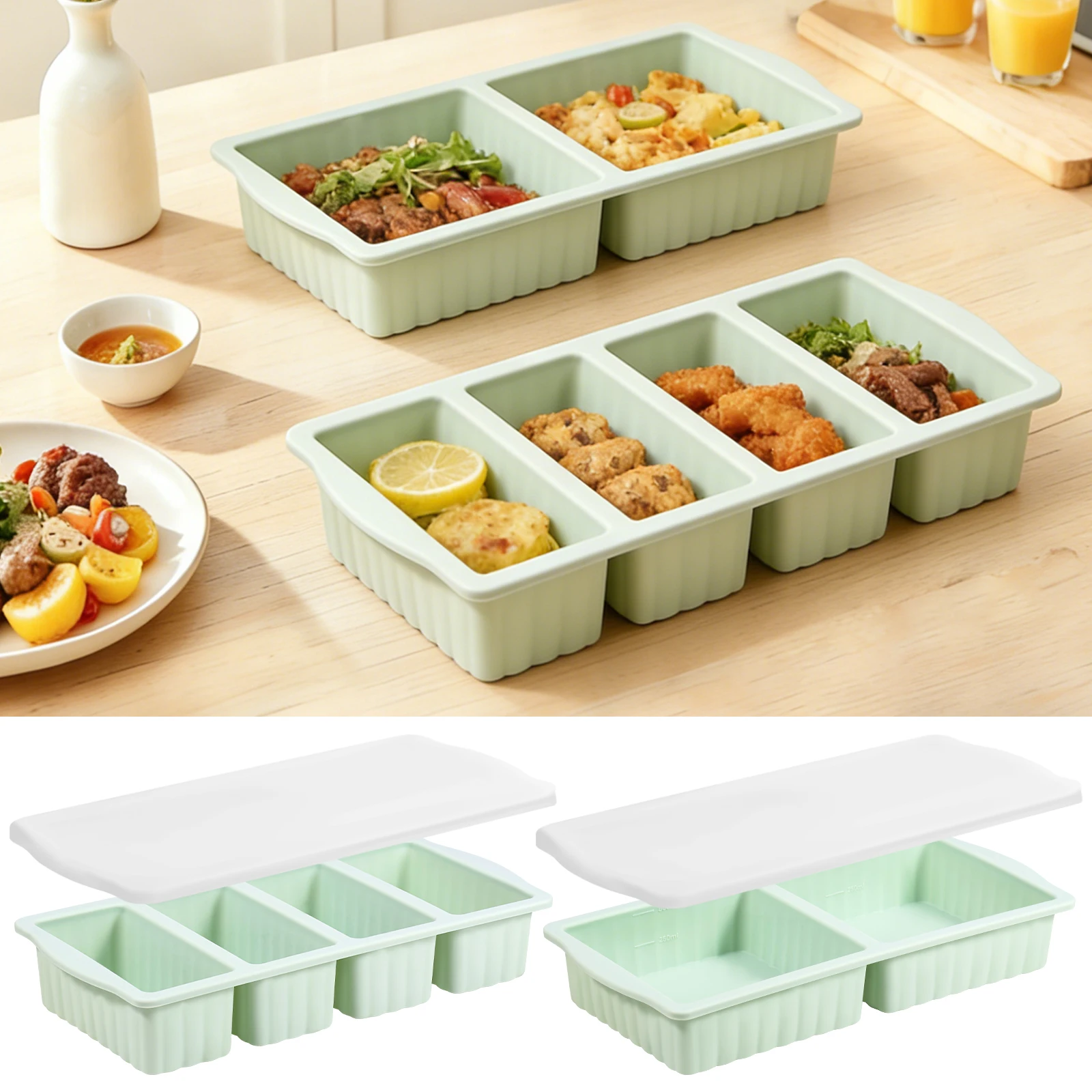 2 Pcs Silicone Freezer Tray with Lid Soup Freezer Container Mold Ice Cube Tray Set Ideal for Preparing Meals in Different
2 Pcs Silicone Freezer Tray with Lid Soup Freezer Container Mold Ice Cube Tray Set Ideal for Preparing Meals in Different