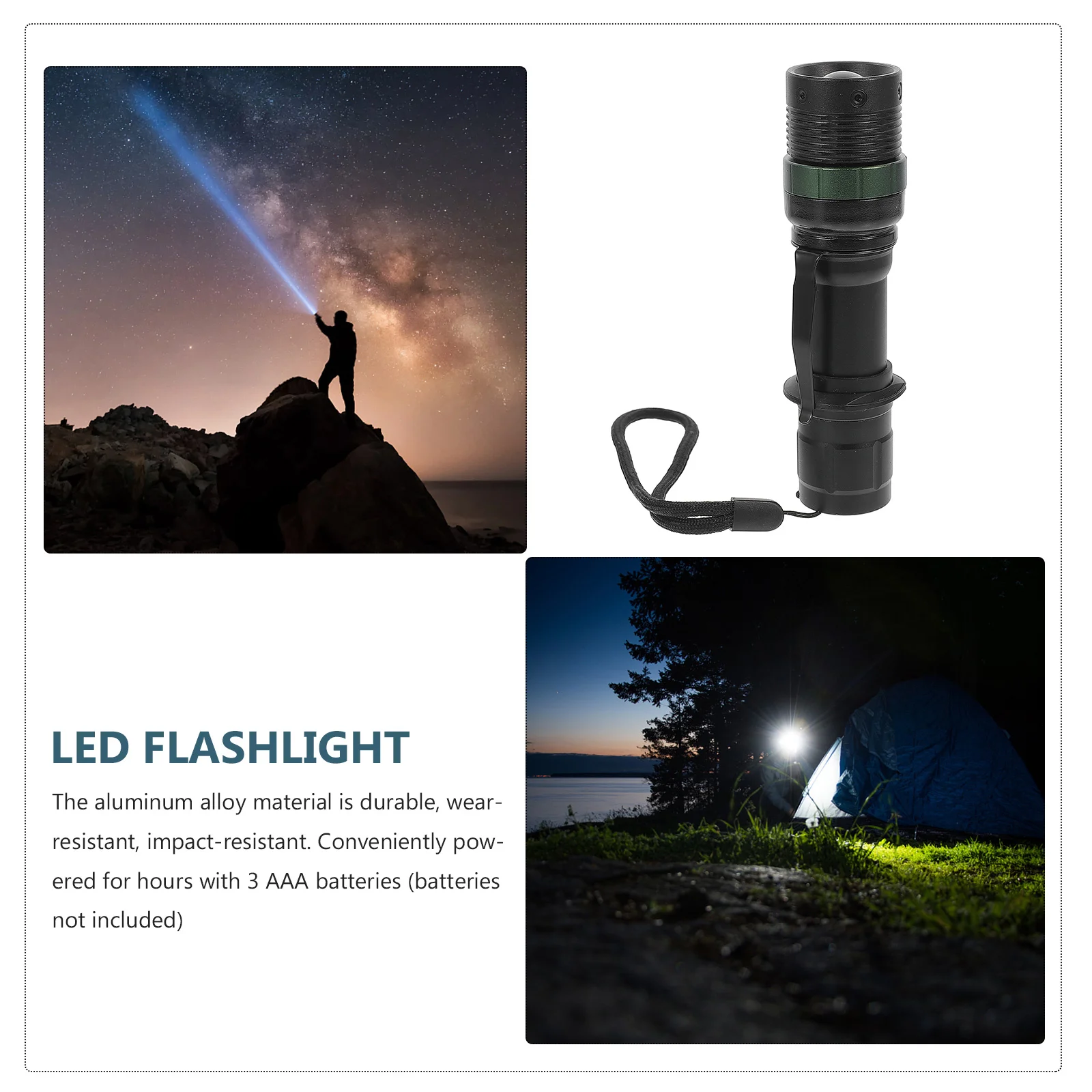 1Pcs Mini Aluminum Alloy LED Flashlight Durable Non-Slip Outdoor Hiking Fishing Emergency High Brightness Zoom
1Pcs Mini Aluminum Alloy LED Flashlight Durable Non-Slip Outdoor Hiking Fishing Emergency High Brightness Zoom