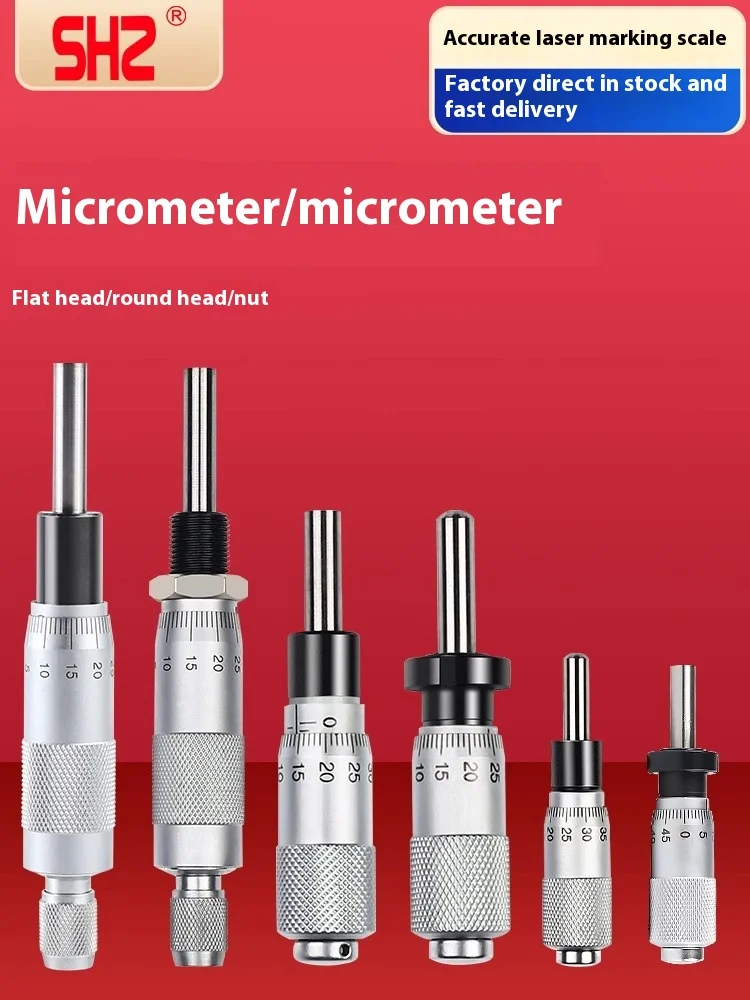 Differential Head Precision Micrometer Micrometer 0-6.5/13/25 Micrometer Head Flat Head With Nut/Round Head Without Nut
Differential Head Precision Micrometer Micrometer 0-6.5/13/25 Micrometer Head Flat Head With Nut/Round Head Without Nut