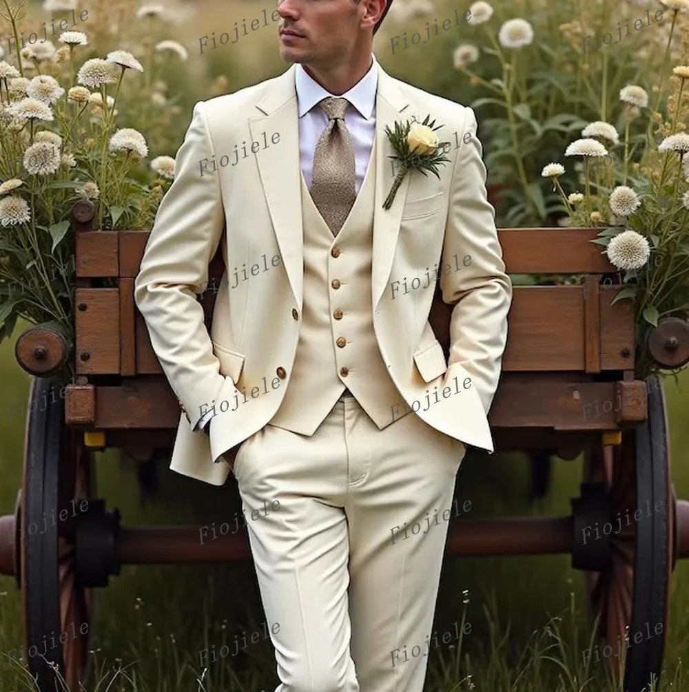 New Beige Formal Occasion Men Suit Business Tuxedos Groom Groomsman Wedding Party Prom Male 3 Piece Set Blazer Vest Pants
New Beige Formal Occasion Men Suit Business Tuxedos Groom Groomsman Wedding Party Prom Male 3 Piece Set Blazer Vest Pants