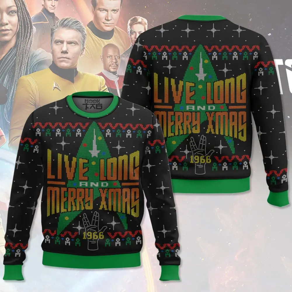 Live Long And Merry Xmas 1966 Spock Ugly Christmas Sweater Funny Holiday Party Pullover Plus Size Sweater for Men Xmas Gift 2026
Live Long And Merry Xmas 1966 Spock Ugly Christmas Sweater Funny Holiday Party Pullover Plus Size Sweater for Men Xmas Gift 2026