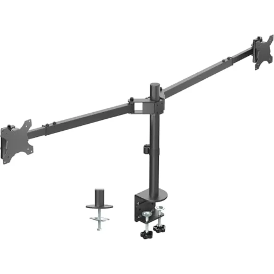 Dual ultra wide LCD LED monitor desk mount for 40-45 inch screens, heavy duty steel, black, adjustable telescoping arms with fl
Dual ultra wide LCD LED monitor desk mount for 40-45 inch screens, heavy duty steel, black, adjustable telescoping arms with fl