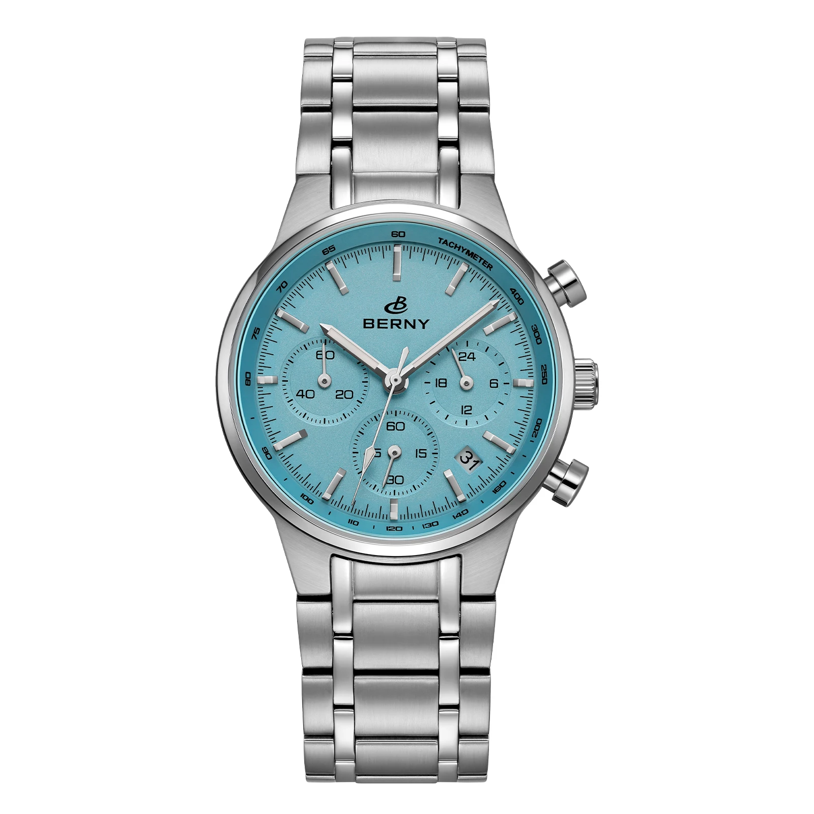 BERNY новые мужские кварцевые часы с хронографом с сапфировым стеклом в стиле ретро, водонепроницаемые часы из нержавеющей стали для мужчин
BERNY новые мужские кварцевые часы с хронографом с сапфировым стеклом в стиле ретро, водонепроницаемые часы из нержавеющей стали для мужчин