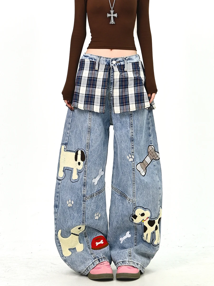 Lazy Dog Pattern Loose Wide Leg Jeans Women's Spring New Sle Comfortable Casual Trousers Korean Street Faion Jeans
Lazy Dog Pattern Loose Wide Leg Jeans Women's Spring New Sle Comfortable Casual Trousers Korean Street Faion Jeans