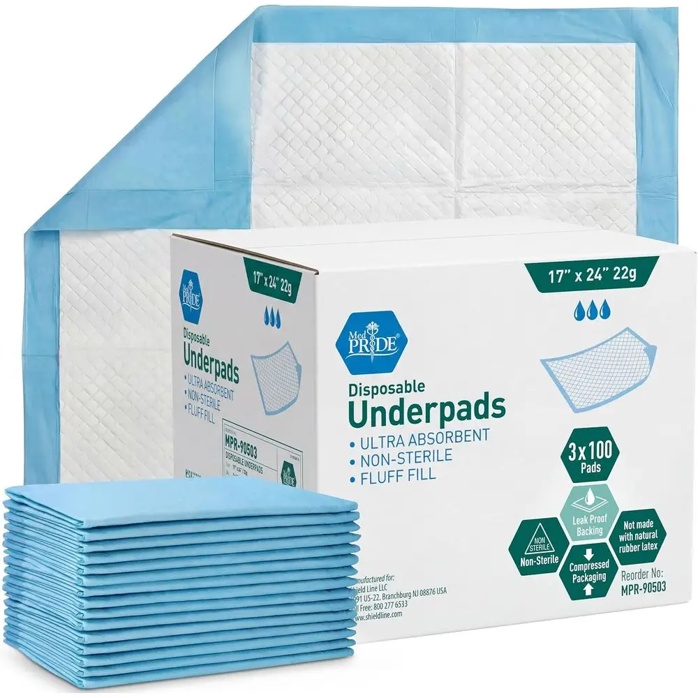 Disposable Underpads 17'' x 24'' (100-Count) Incontinence Pads, Bed Covers, Puppy Training | Thick, Super Absorbent Protection f
Disposable Underpads 17'' x 24'' (100-Count) Incontinence Pads, Bed Covers, Puppy Training | Thick, Super Absorbent Protection f