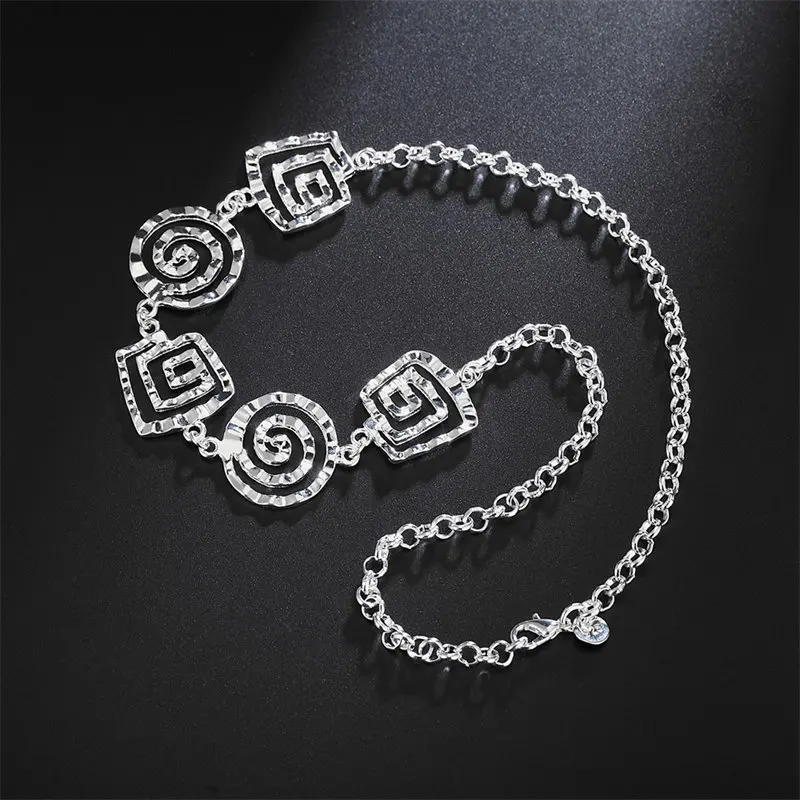 Charm 925 Sterling Silver 20 Inches Spiral Round Square Necklace For Fashion Women Men Punk Jewelry Party Wedding Gift
Charm 925 Sterling Silver 20 Inches Spiral Round Square Necklace For Fashion Women Men Punk Jewelry Party Wedding Gift