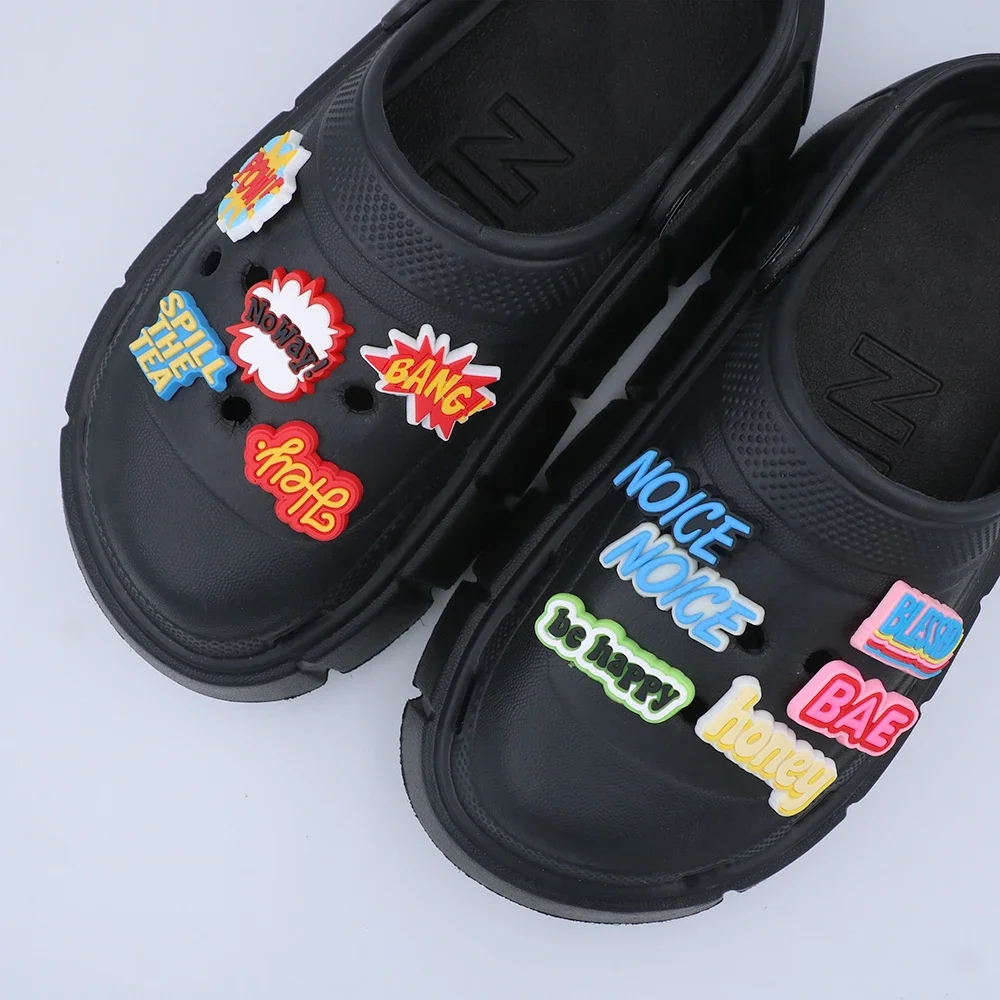 1 Piece Shoe Decorations Charms Cute Cartoon Colorful Word Ornament Short Sentence Shoe Accessories Children Holiday Gift
1 Piece Shoe Decorations Charms Cute Cartoon Colorful Word Ornament Short Sentence Shoe Accessories Children Holiday Gift