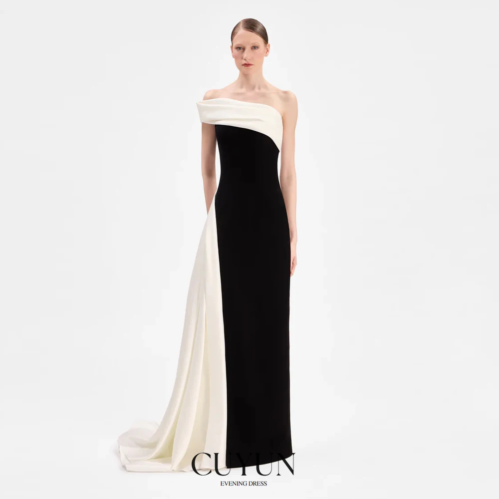 CUYUN Off the Shoulder Sheath Women's Evening Dress Contrast Color Customized Straight Elegant Party Dress for Special Occasion
CUYUN Off the Shoulder Sheath Women's Evening Dress Contrast Color Customized Straight Elegant Party Dress for Special Occasion