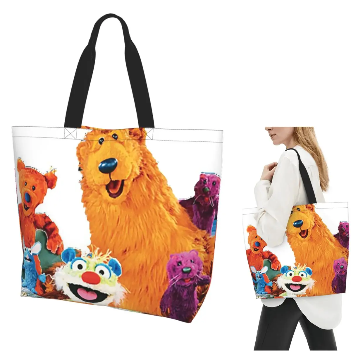 Медведь в большом синем доме, большая сумка для покупок, парусиновая сумка на плечо большой вместимости, продуктовая сумка для покупок для женщин
Медведь в большом синем доме, большая сумка для покупок, парусиновая сумка на плечо большой вместимости, продуктовая сумка для покупок для женщин