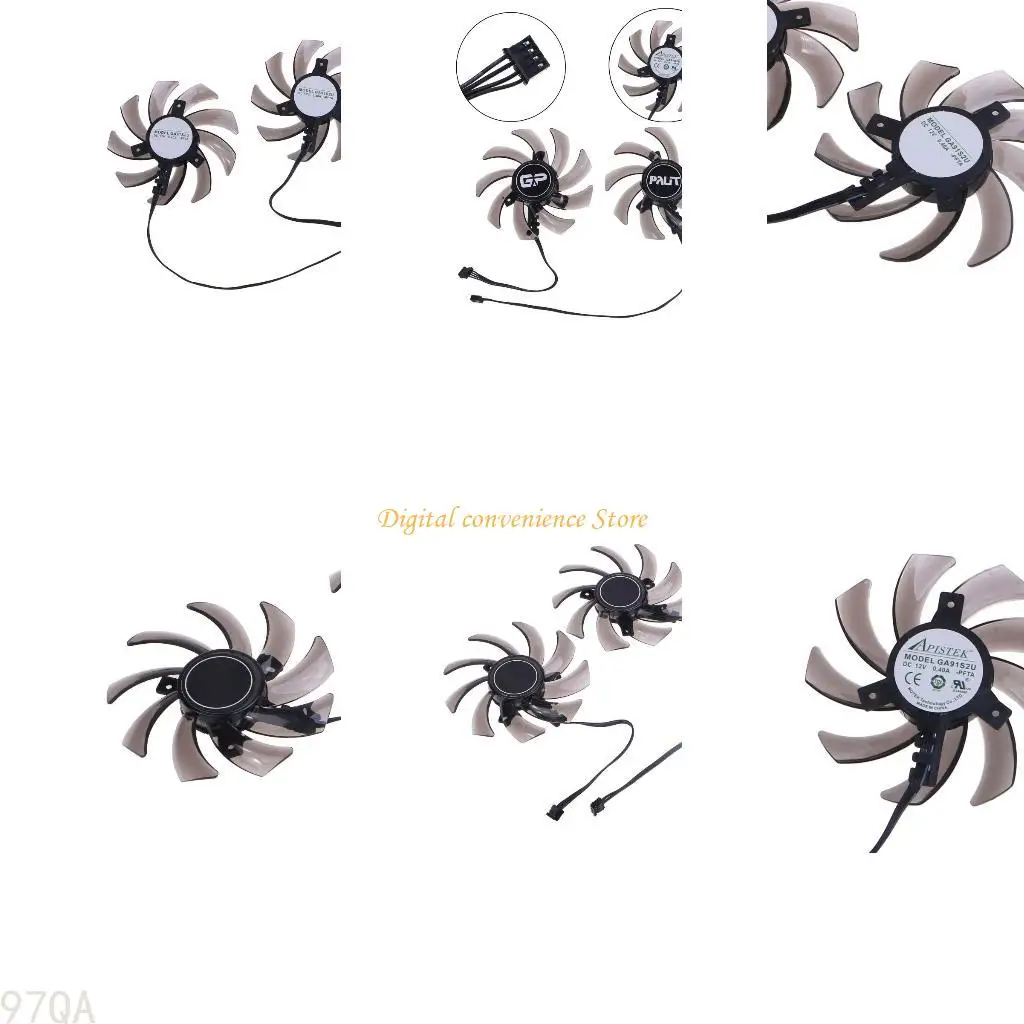 97QA Cooling Fan for GTX 1660 1660Ti RTX2060 RTX2070 for PNY Palit 2060 2PCS GA91S2U Graphics Card Cooling Fan 4Pin 12V 0
97QA Cooling Fan for GTX 1660 1660Ti RTX2060 RTX2070 for PNY Palit 2060 2PCS GA91S2U Graphics Card Cooling Fan 4Pin 12V 0