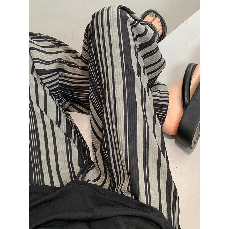 Summer Elastic High Waist Striped Women Wide Leg Pants Loose Leisure Korean Style Fashion Simple All-Match Full Length Trousers
Summer Elastic High Waist Striped Women Wide Leg Pants Loose Leisure Korean Style Fashion Simple All-Match Full Length Trousers