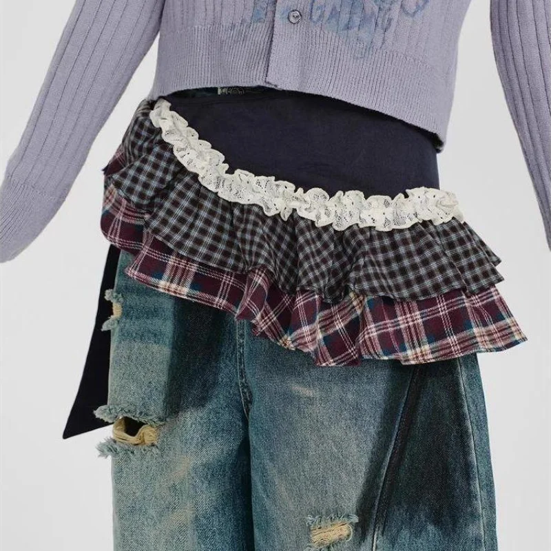 Women's Casual Streetwear Skirt Y2k Checkered Lace Layered Mini Skirt Versatile Lace And Checkered Patchwork Diaper Cover
Women's Casual Streetwear Skirt Y2k Checkered Lace Layered Mini Skirt Versatile Lace And Checkered Patchwork Diaper Cover