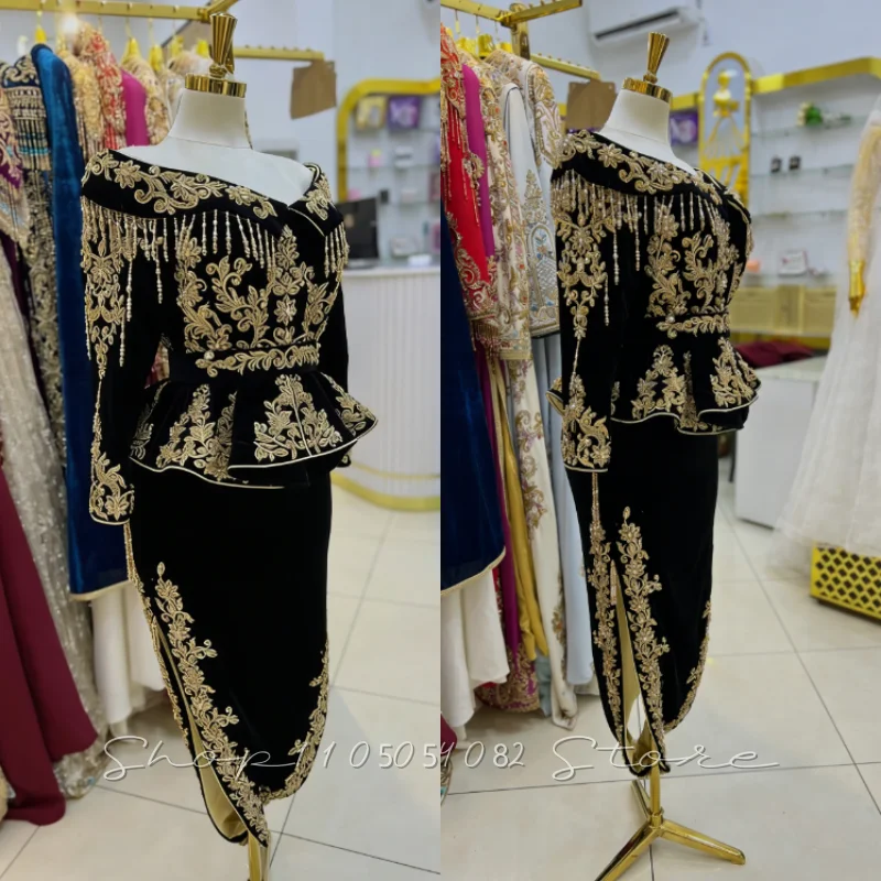 Роскошные черные альжирские традиционные вечерние платья из бархата с золотой аппликацией, женские платья для выпускного вечера и вечеринок в стиле Косово, на заказ
Роскошные черные альжирские традиционные вечерние платья из бархата с золотой аппликацией, женские платья для выпускного вечера и вечеринок в стиле Косово, на заказ