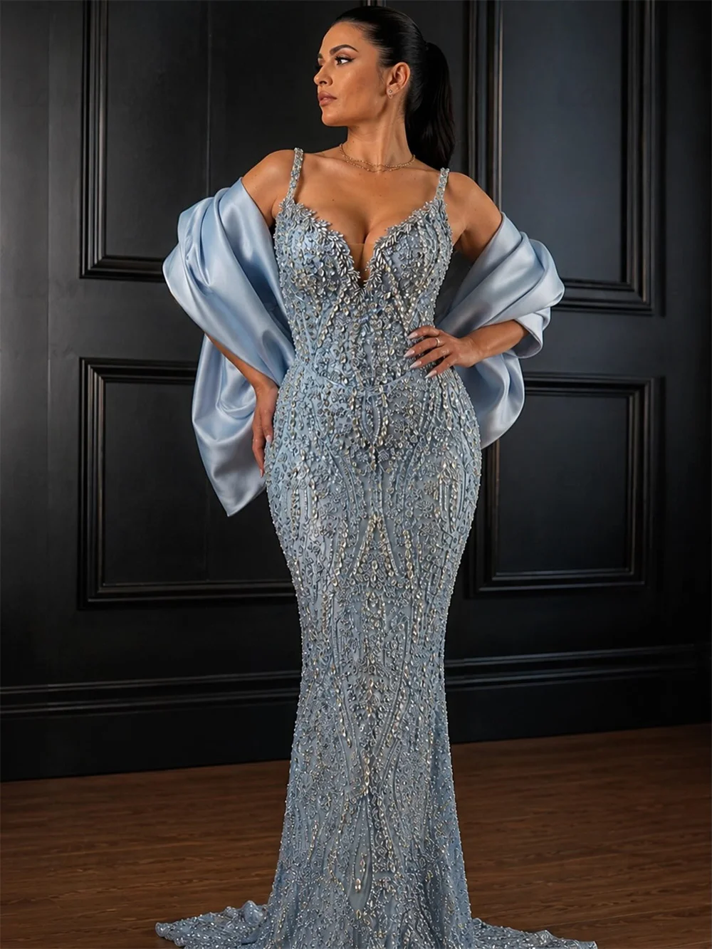 Blue Spaghetti Strap Mermaid Party Dress Women's Customized Birthday Prom Dresses Long 2026 Beaded Crystal Arabic Evening Gowns
Blue Spaghetti Strap Mermaid Party Dress Women's Customized Birthday Prom Dresses Long 2026 Beaded Crystal Arabic Evening Gowns