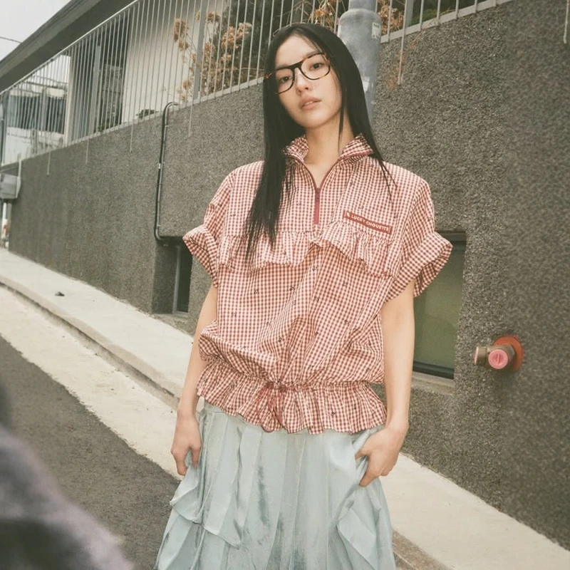 Sweet Cool Plaid Short Sleeve Shirt Drawstring Commute Versatile Slimming Top Coat for Young Women Casual Style Thickened
Sweet Cool Plaid Short Sleeve Shirt Drawstring Commute Versatile Slimming Top Coat for Young Women Casual Style Thickened