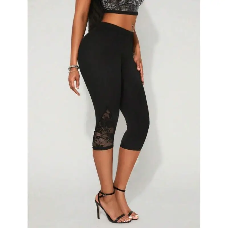 New Women's Pure Color Elastic Waist Lace Seven-Foot Pants Breathable Qui-Drng Spring Autumn Ciwalk Vintage Sle orts
New Women's Pure Color Elastic Waist Lace Seven-Foot Pants Breathable Qui-Drng Spring Autumn Ciwalk Vintage Sle orts