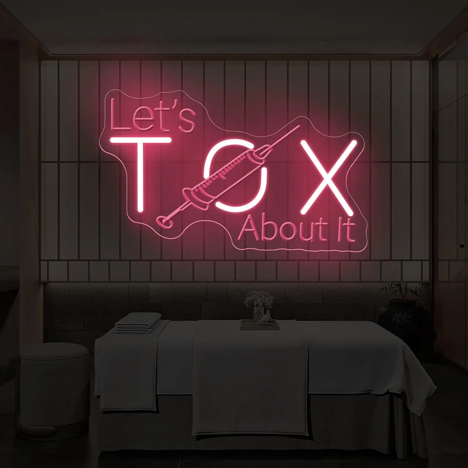 "Let's Tox about it" Neon Sign Business Sign USB Powered LED Neon Light for Beauty Spa Medspa Room Decoration Art Wall Light
"Let's Tox about it" Neon Sign Business Sign USB Powered LED Neon Light for Beauty Spa Medspa Room Decoration Art Wall Light
