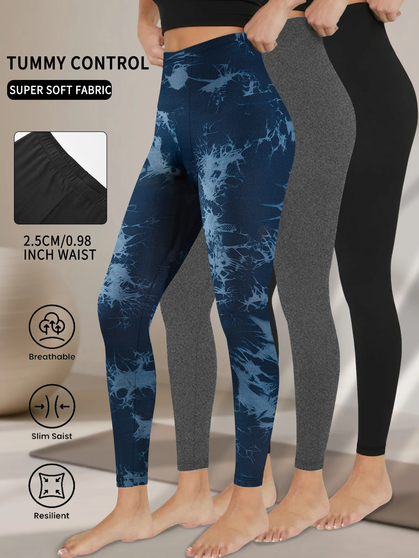 Комплект из 3 женских эластичных леггинсов с низкой посадкой — супермягкие высокоэластичные колготки для тренировок по бегу и повседневной жизни
Комплект из 3 женских эластичных леггинсов с низкой посадкой — супермягкие высокоэластичные колготки для тренировок по бегу и повседневной жизни