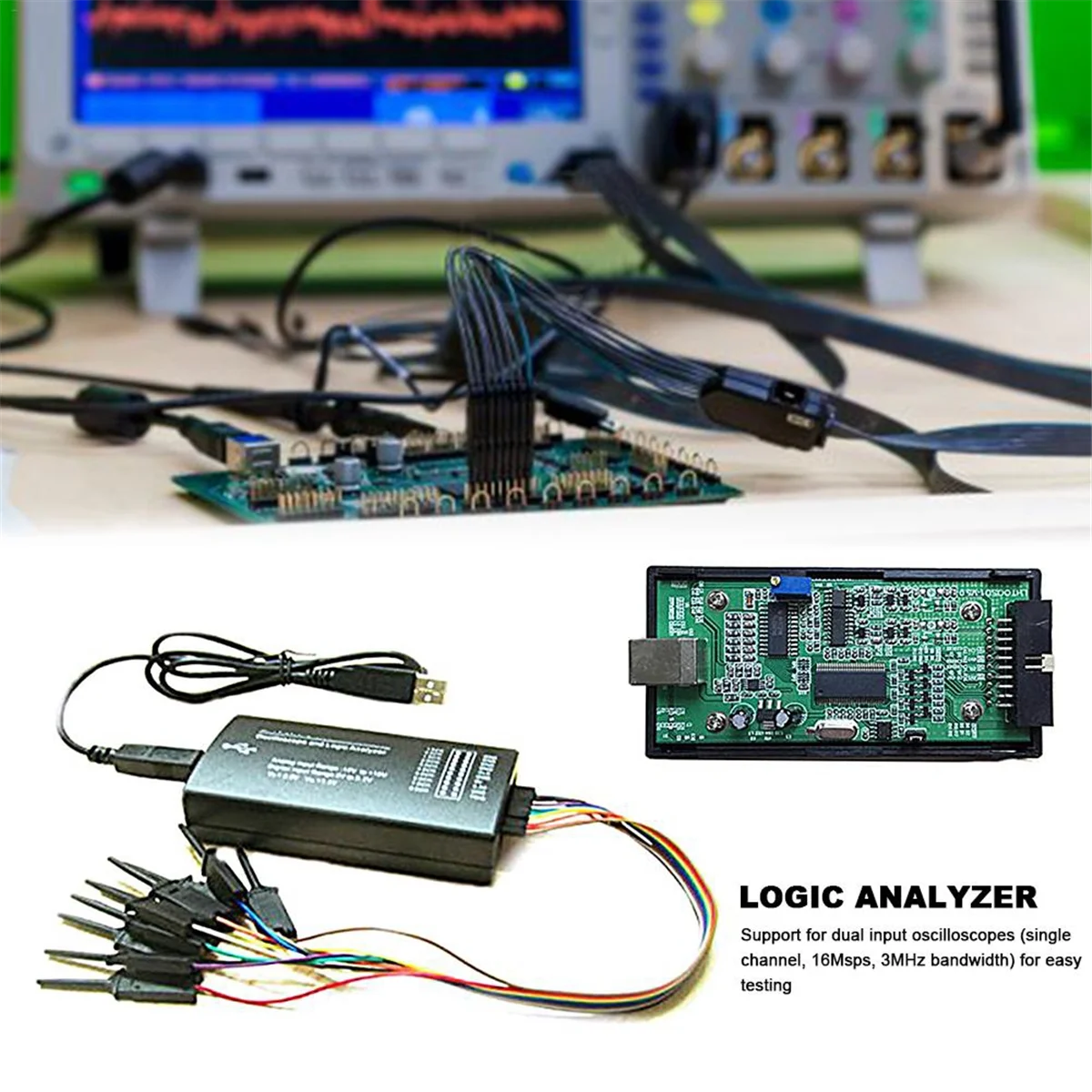 BAAE LHT00SU1 Virtual Oscilloscope Logic Analyzer Multifunctional Full-Featured Signal Generator with 16MHz Max Sampling Rate
BAAE LHT00SU1 Virtual Oscilloscope Logic Analyzer Multifunctional Full-Featured Signal Generator with 16MHz Max Sampling Rate