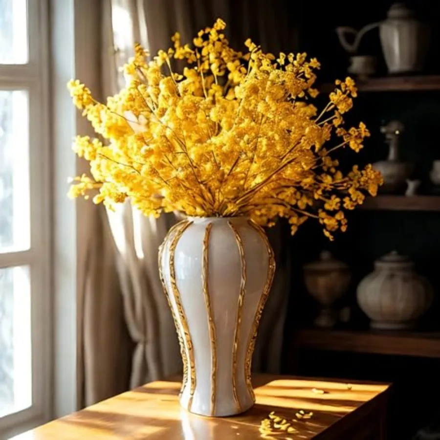 White and Gold Vases for CenterpiecesWhite Gold Ginger Jars for Home Decor Large Gold Vases for Kitchen Counter Vintage Vase wi
White and Gold Vases for CenterpiecesWhite Gold Ginger Jars for Home Decor Large Gold Vases for Kitchen Counter Vintage Vase wi