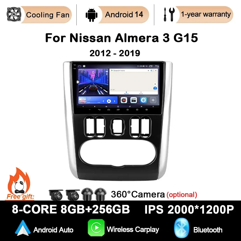 Автомагнитола, мультимедийный видеоплеер, навигация GPS для Nissan Almera 3 G15 2012 - 2019 Android 13, беспроводной Carplay BT DSP No 2din
Автомагнитола, мультимедийный видеоплеер, навигация GPS для Nissan Almera 3 G15 2012 - 2019 Android 13, беспроводной Carplay BT DSP No 2din