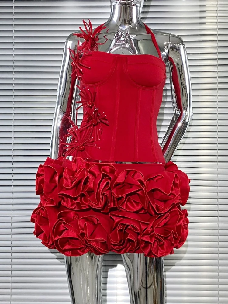 Sexy Women’s Two Piece Sets Halter Prom Gown Fashion Celebrity Nightclub Cocktail Elegant Wedding Birthday Party Bandage Outfit 
Sexy Women’s Two Piece Sets Halter Prom Gown Fashion Celebrity Nightclub Cocktail Elegant Wedding Birthday Party Bandage Outfit