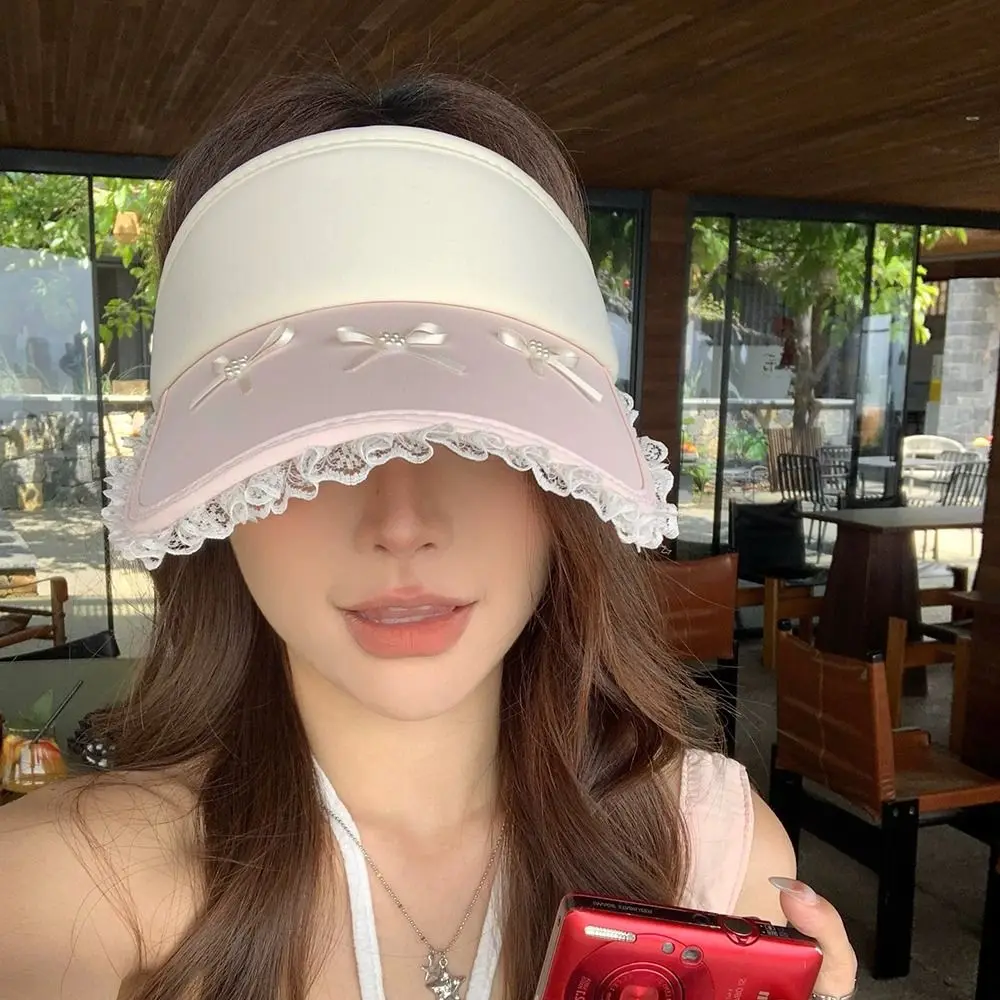 Cute Sweet Empty Top Cap Bowknot Lace Brim Lady's Sun Hat Breathable Big Brim Sun Protection Hat Travel
Cute Sweet Empty Top Cap Bowknot Lace Brim Lady's Sun Hat Breathable Big Brim Sun Protection Hat Travel
