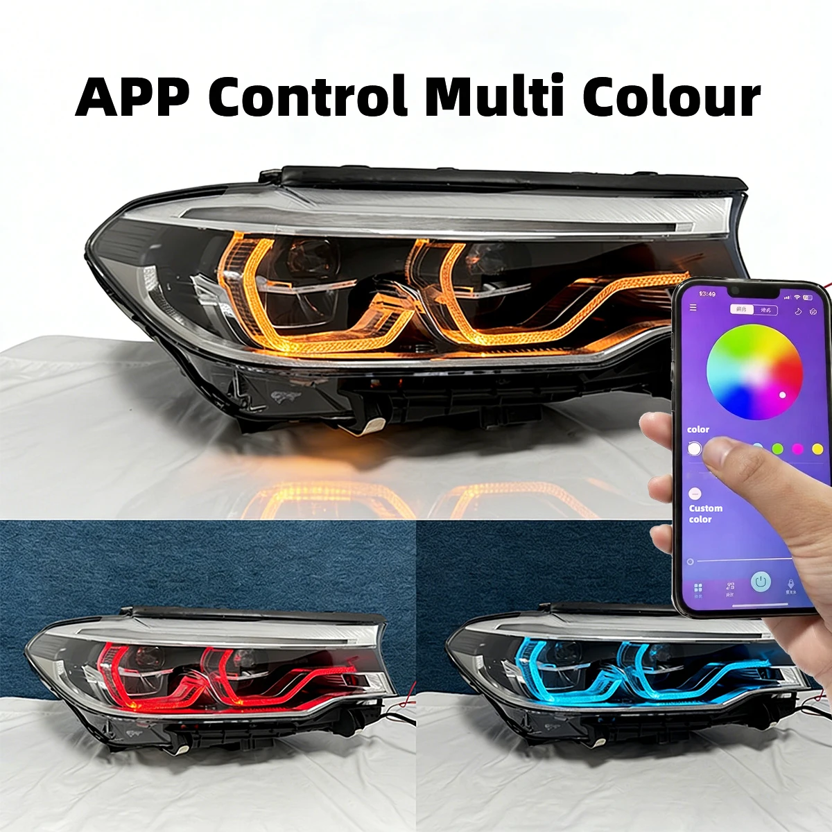 LED Headlight Assembly For BMW 5 Series M5 G30 G31 F90 2017-2020 RGB APP Control DRL Plug And Play Car Accessories
LED Headlight Assembly For BMW 5 Series M5 G30 G31 F90 2017-2020 RGB APP Control DRL Plug And Play Car Accessories