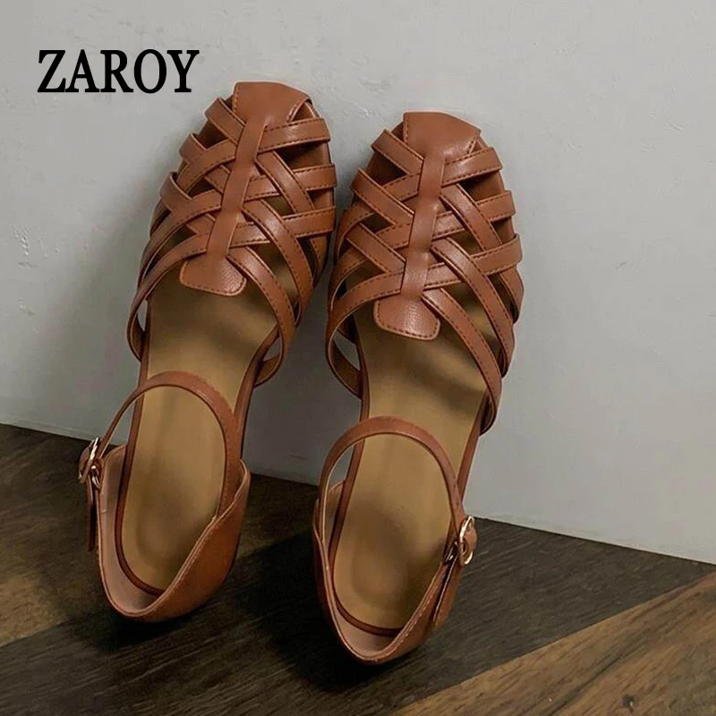 ZAROY Vintage Roman Sandals Women Summer Low Heels Weave Hollow Ankle Buckle Gladiator Shoes Casual Holiday Beach Flat Sandals
ZAROY Vintage Roman Sandals Women Summer Low Heels Weave Hollow Ankle Buckle Gladiator Shoes Casual Holiday Beach Flat Sandals