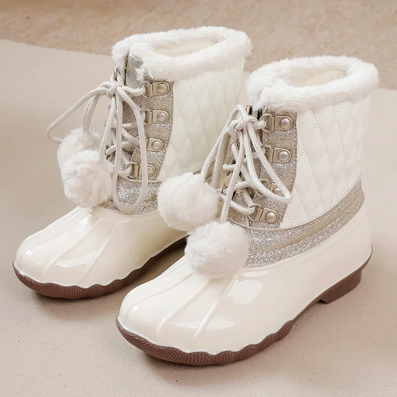 Женские зимние теплые хлопковые зимние ботинки, уличные модные кожаные меховые непромокаемые нескользящие зимние ботинки до середины икры 
Женские зимние теплые хлопковые зимние ботинки, уличные модные кожаные меховые непромокаемые нескользящие зимние ботинки до середины икры