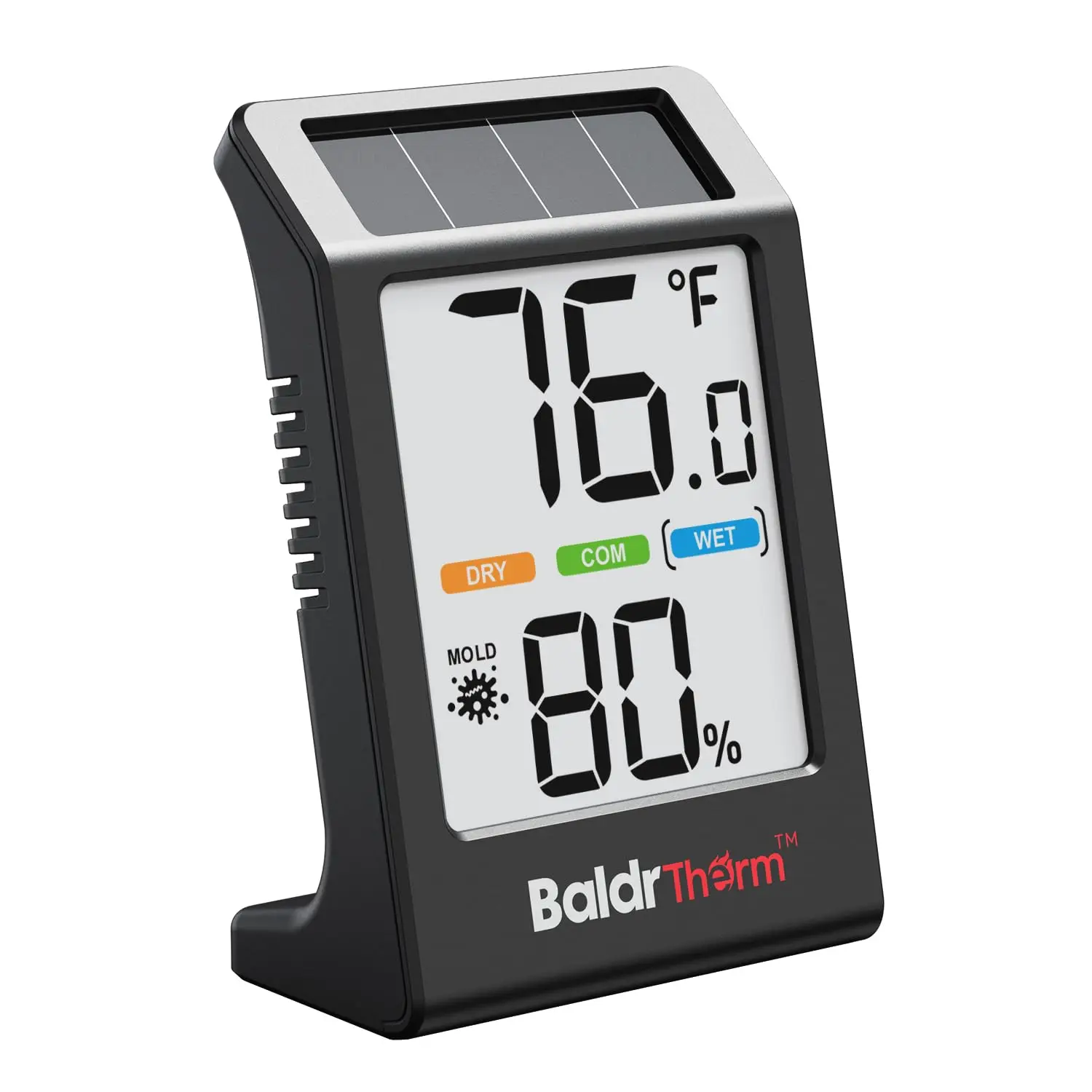 Solar-Powered Digital Temperature & Humidity Monitor with Comfort Indicator for Home, Office, Baby - Black
Solar-Powered Digital Temperature & Humidity Monitor with Comfort Indicator for Home, Office, Baby - Black