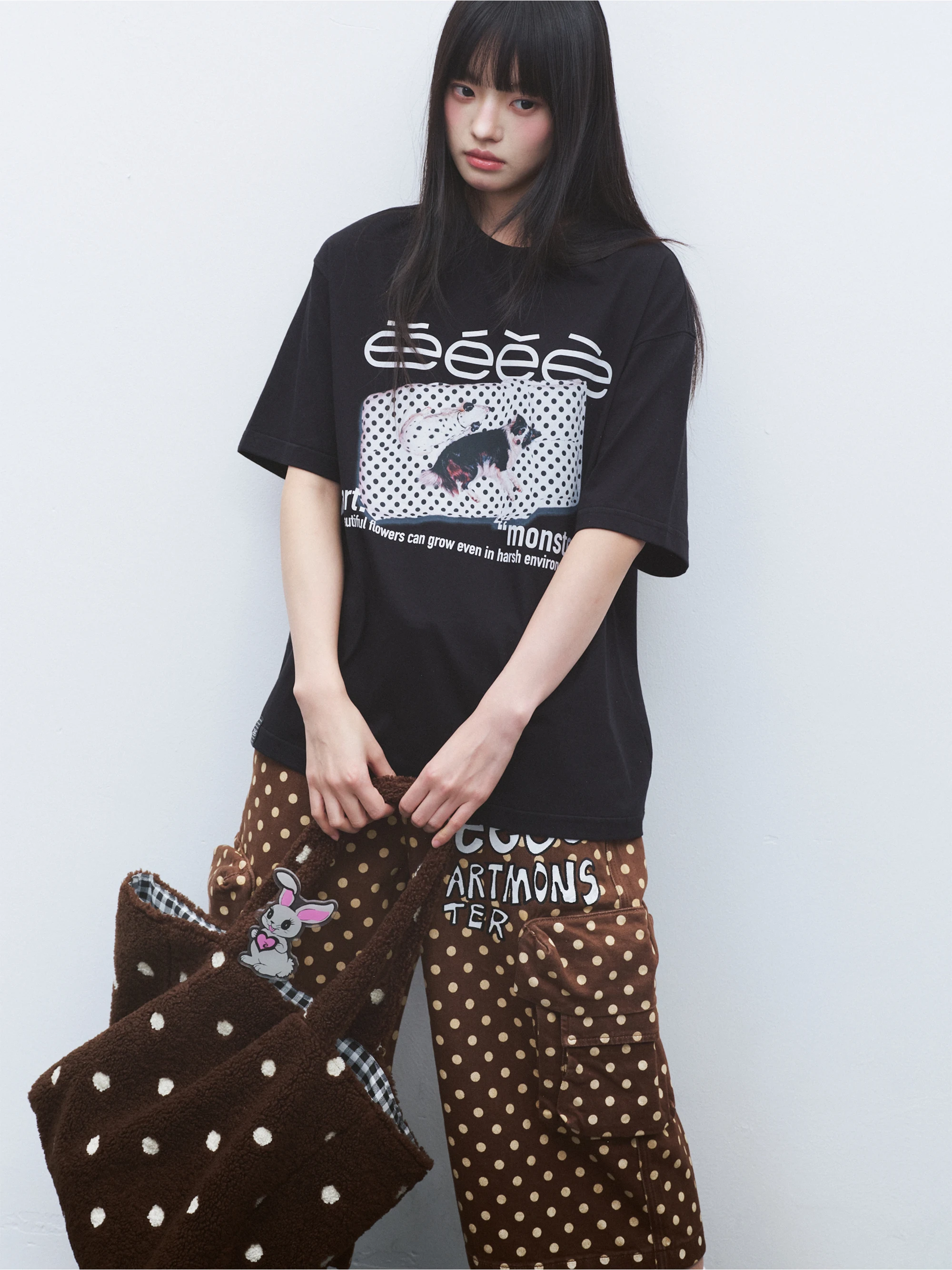 Summer Casual T-Shirt Short Sleeve Polka Dot Dog Print Loose Fit Comfortable round Neck Top for Men And Women Eeeeaesthetics
Summer Casual T-Shirt Short Sleeve Polka Dot Dog Print Loose Fit Comfortable round Neck Top for Men And Women Eeeeaesthetics
