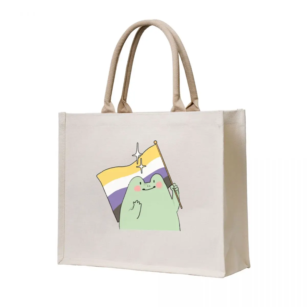 Non Binary Pride Frog Tote Bag large size bags university shopper bag Canvas shoulder bag
Non Binary Pride Frog Tote Bag large size bags university shopper bag Canvas shoulder bag