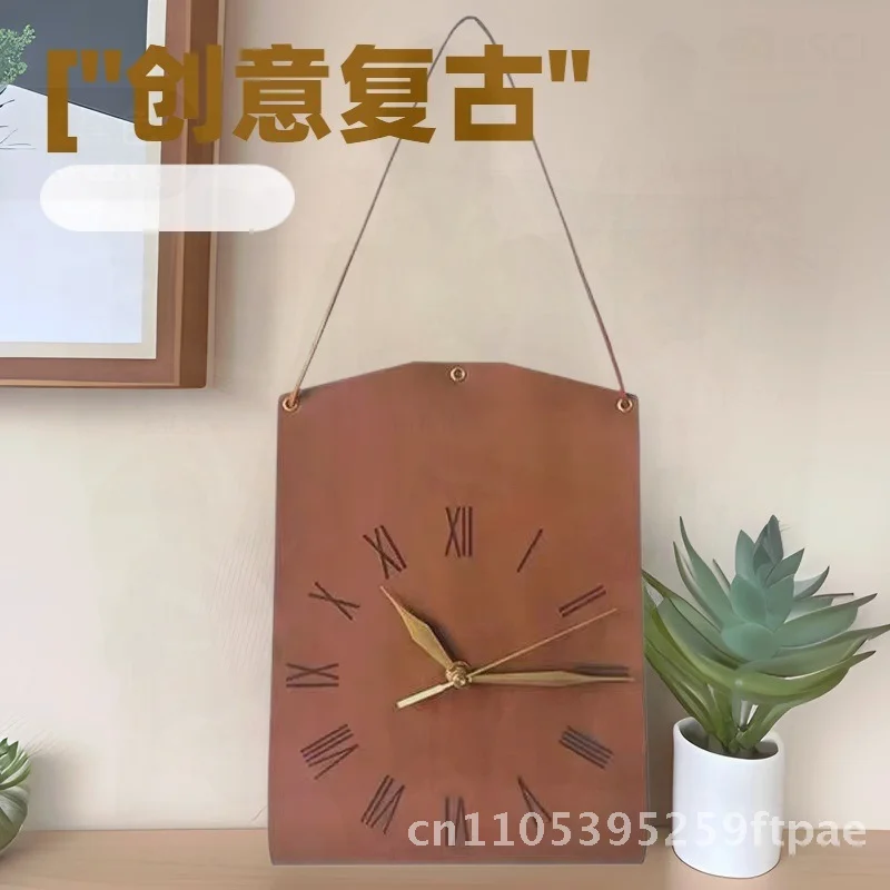 Nordic Style Leather Wall Clock Rectangular European Double-sided Battery Operated Artistic Retro for Living Room Cafe Decor
Nordic Style Leather Wall Clock Rectangular European Double-sided Battery Operated Artistic Retro for Living Room Cafe Decor