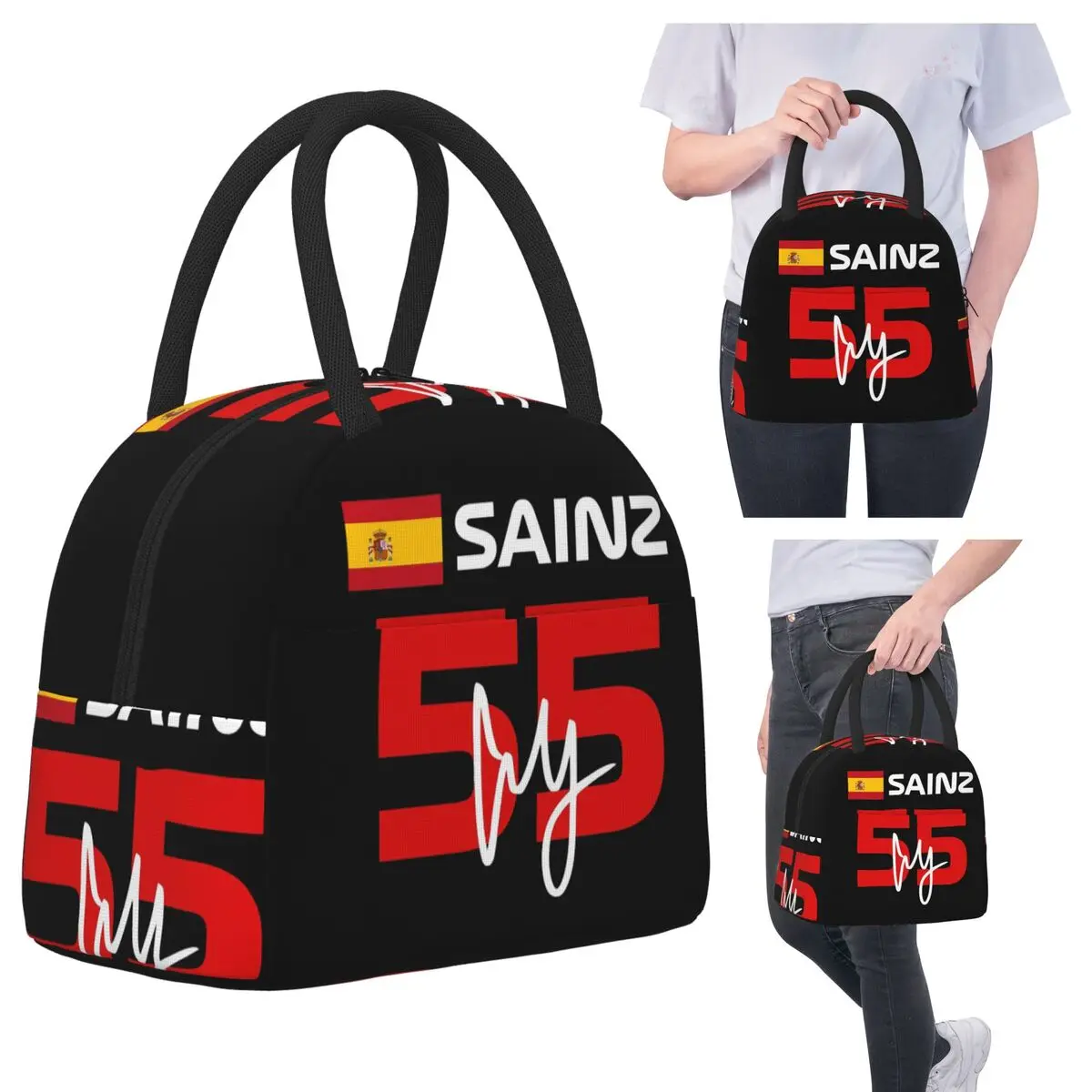 Carlos Sainz Jr F1 Signature Graphic - Темные сумки для обеда Изолированная коробка для бенто Портативная сумка для обеда Многоразовые сумки для пикника Сумка-холодильник 
Carlos Sainz Jr F1 Signature Graphic - Темные сумки для обеда Изолированная коробка для бенто Портативная сумка для обеда Многоразовые сумки для пикника Сумка-холодильник