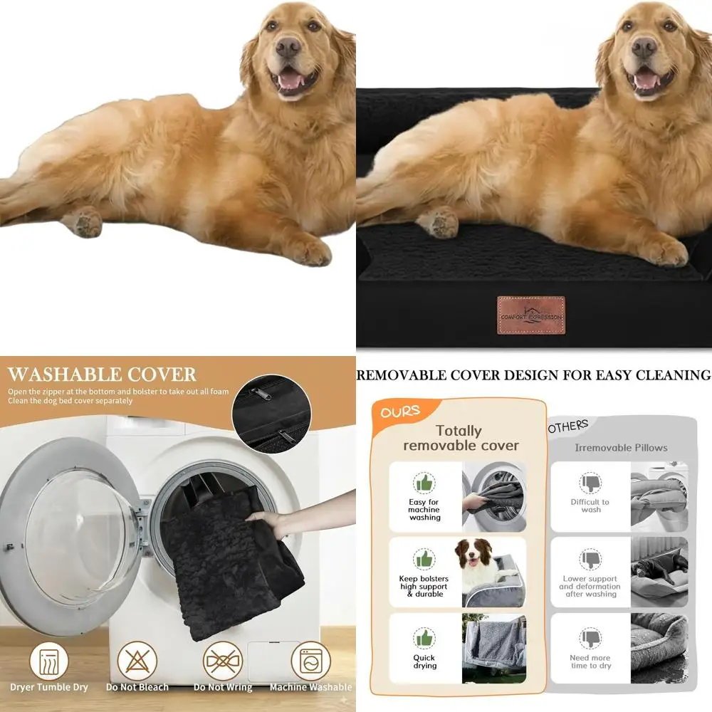 Большая ортопедическая кровать для собак, водостойкий пенопластовый матрас 42x30 со съемным подкладкой, моющимся чехлом и противоскользящим основанием, черный
Большая ортопедическая кровать для собак, водостойкий пенопластовый матрас 42x30 со съемным подкладкой, моющимся чехлом и противоскользящим основанием, черный