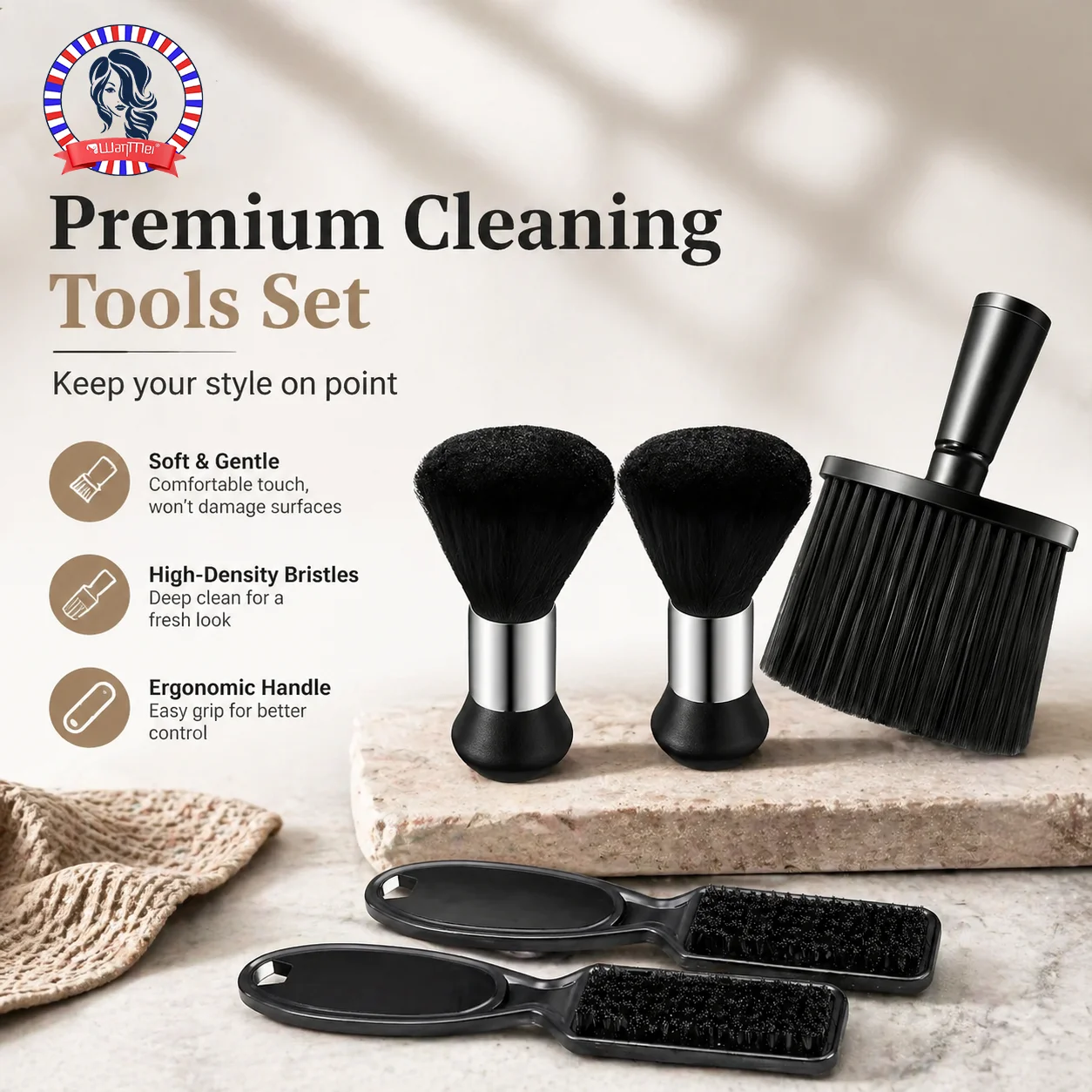 5Pcs Barber Cleaning Brush Set, Neck Dust Removal & Clipper Brushes for Salon Home Use
5Pcs Barber Cleaning Brush Set, Neck Dust Removal & Clipper Brushes for Salon Home Use