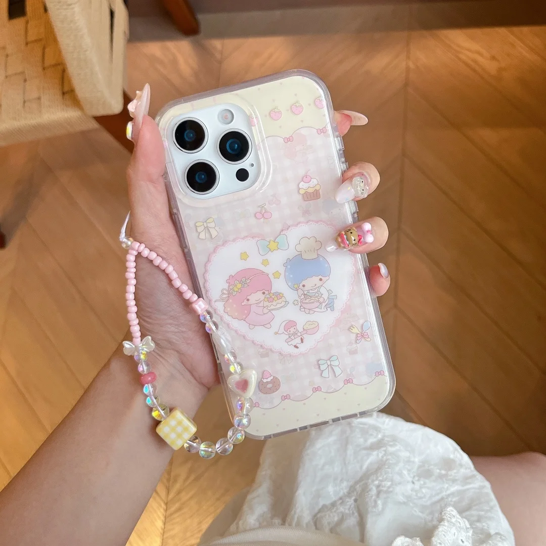 Cute Cartoon Little Twin Stars Pink Grid Phone Case For iPhone 16 Pro Max 15 14 Pro Max 13 With Pendant Hanging Rope
Cute Cartoon Little Twin Stars Pink Grid Phone Case For iPhone 16 Pro Max 15 14 Pro Max 13 With Pendant Hanging Rope