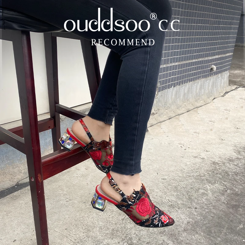 Ods Women Floral Mesh Belt Buckle Lace Sandals Woman High Heels Spring Female Shoes Classics Pointed Toe Sandals Ladies Party 43
Ods Women Floral Mesh Belt Buckle Lace Sandals Woman High Heels Spring Female Shoes Classics Pointed Toe Sandals Ladies Party 43