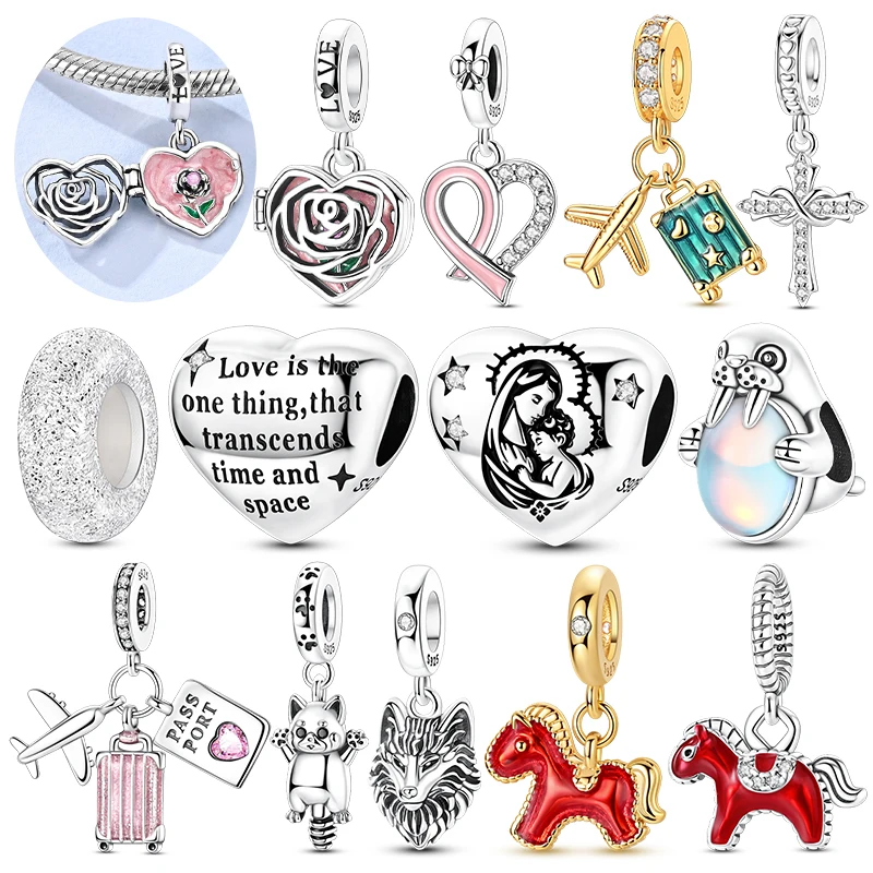 Original Charms Beads Pendent 925 Silver Golden Pony Heart Cross Four-Leaf Clover Tree of Life Charms Fit Bracelet Woman Jewelry
Original Charms Beads Pendent 925 Silver Golden Pony Heart Cross Four-Leaf Clover Tree of Life Charms Fit Bracelet Woman Jewelry