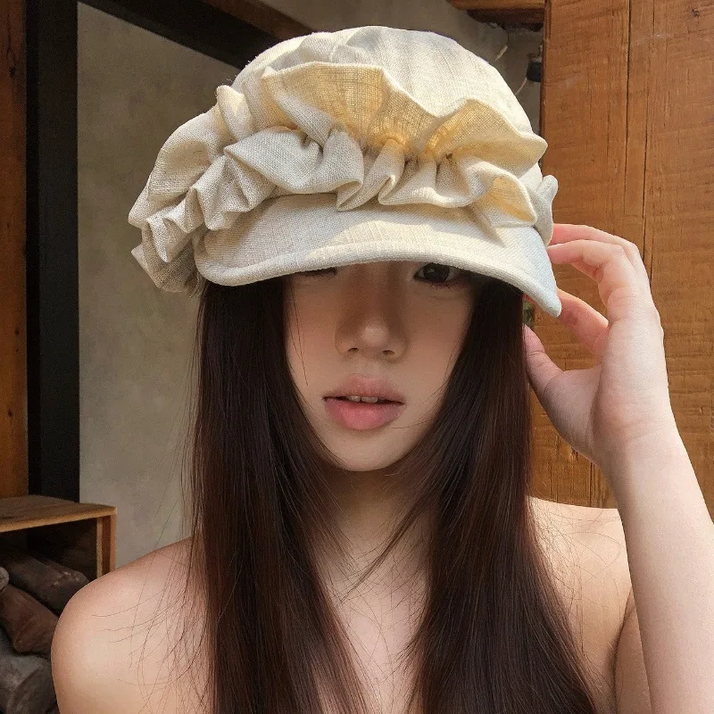 French Retro Ruffle Newsboy Cap for Women Elegant Linen Baker Boy Hat Vintage Pleated Beret Shabby Chic Bonnet Baker Boy Cap
French Retro Ruffle Newsboy Cap for Women Elegant Linen Baker Boy Hat Vintage Pleated Beret Shabby Chic Bonnet Baker Boy Cap