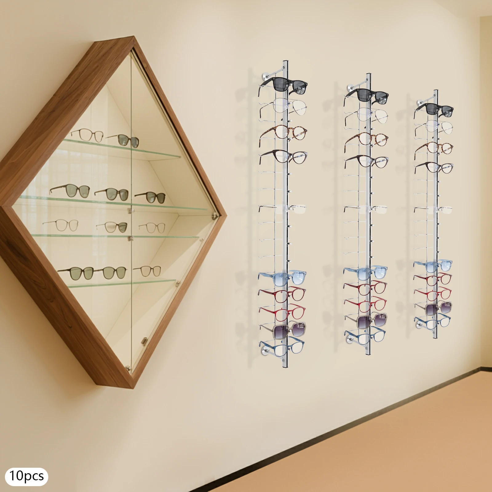10 Pack Wall Mounted Sunglasses Storage Organizer, Eyeglasses Holder Stand, Eyeglasses Display Stand
10 Pack Wall Mounted Sunglasses Storage Organizer, Eyeglasses Holder Stand, Eyeglasses Display Stand