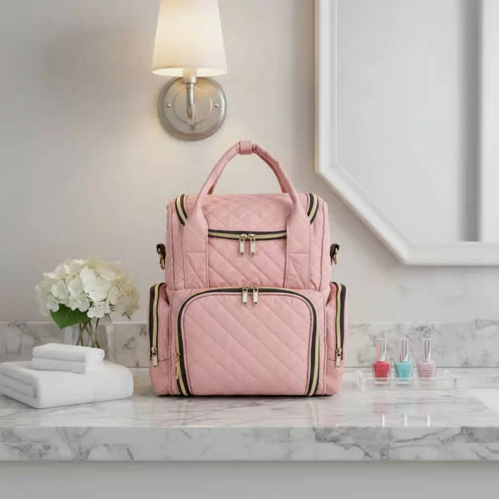 Nail Polish Organizer Bag Separate Compartments Double Layer Cosmetic Bag Toiletry Pouch Padded Travel Storage Sturdy Structure
Nail Polish Organizer Bag Separate Compartments Double Layer Cosmetic Bag Toiletry Pouch Padded Travel Storage Sturdy Structure