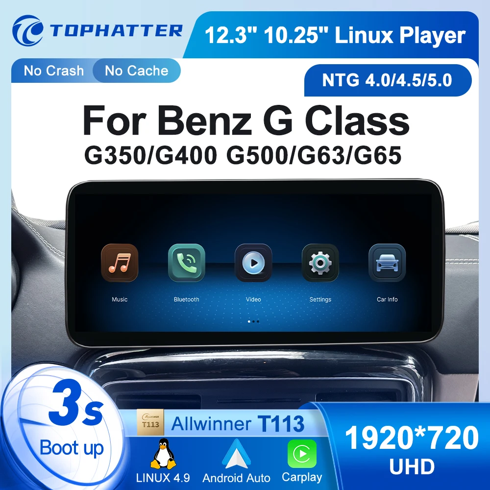 10.25" 12.3" Car Radio For Mercedes Benz G350 G500 W461 W463 Wireless CarPlay Android Auto Multimedia Player Head Unit Screen
10.25" 12.3" Car Radio For Mercedes Benz G350 G500 W461 W463 Wireless CarPlay Android Auto Multimedia Player Head Unit Screen
